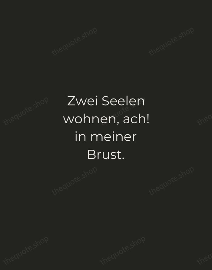 Zwei Seelen wohnen, ach! in meiner Brust. — Johann Wolfgang von Goethe — Tracked Caps Unsigned