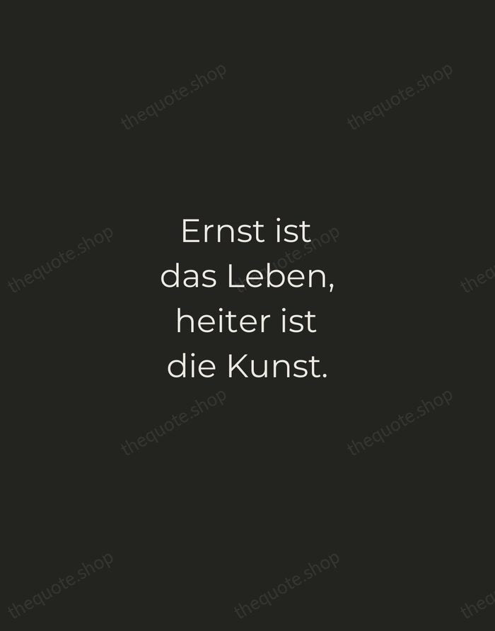Ernst ist das Leben, heiter ist die Kunst. — Friedrich Schiller — Tracked Caps Unsigned