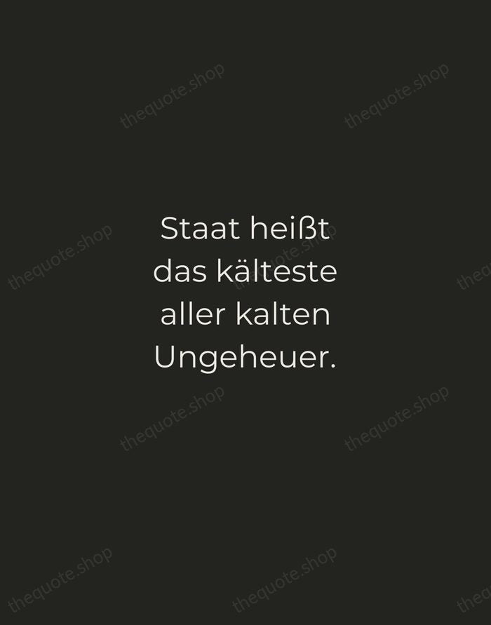 Staat heißt das kälteste aller kalten Ungeheuer. — Friedrich Nietzsche — Tracked Caps Unsigned