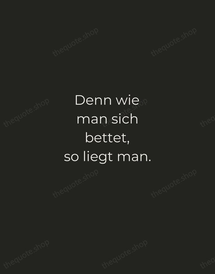 Denn wie man sich bettet, so liegt man. — Bertolt Brecht — Tracked Caps Unsigned
