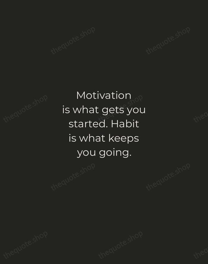 Motivation is what gets you started. Habit is what keeps you going. — Jim Rohn — Tracked Caps Unsigned