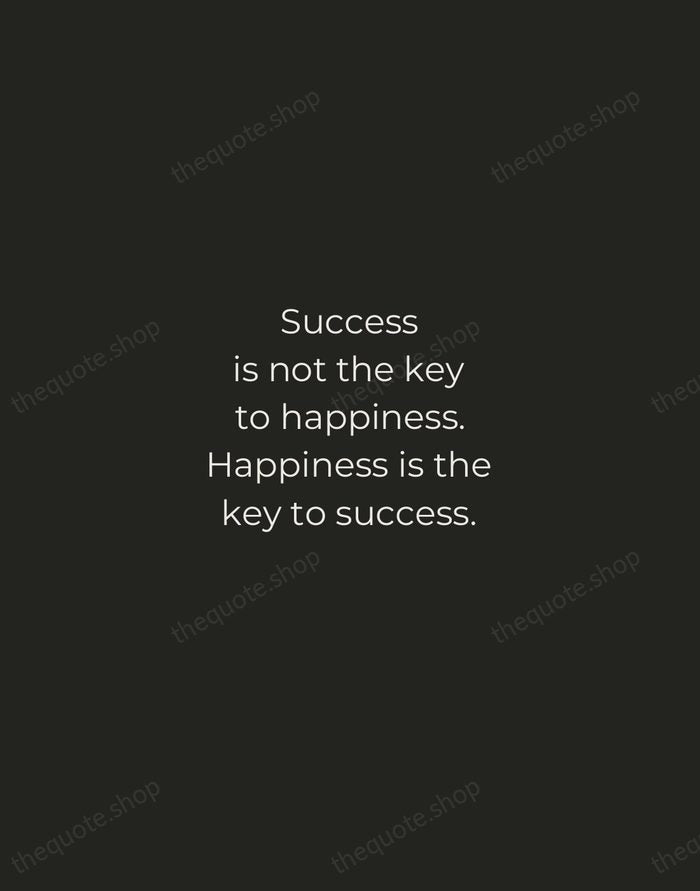 Success is not the key to happiness. Happiness is the key to… — Albert Schweitzer — Tracked Caps Unsigned