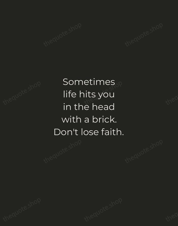 Sometimes life hits you in the head with a brick. Don't lose… — Steve Jobs — Tracked Caps Unsigned