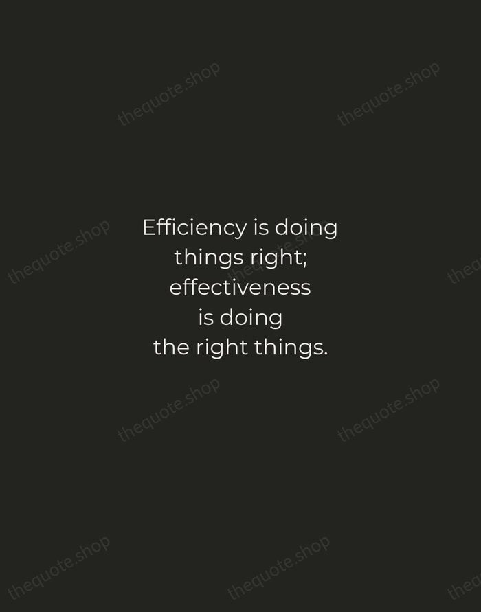 Efficiency is doing things right; effectiveness is doing the right things. — Peter Drucker — Tracked Caps Unsigned