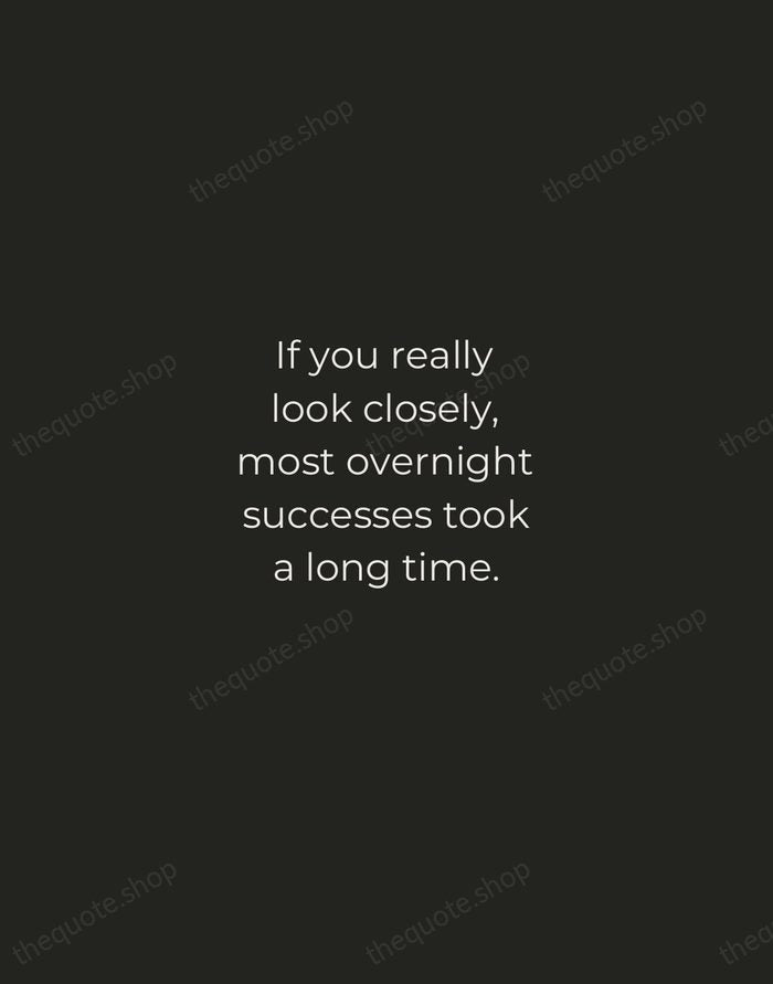 If you really look closely, most overnight successes took a long time. — Steve Jobs — Tracked Caps Unsigned