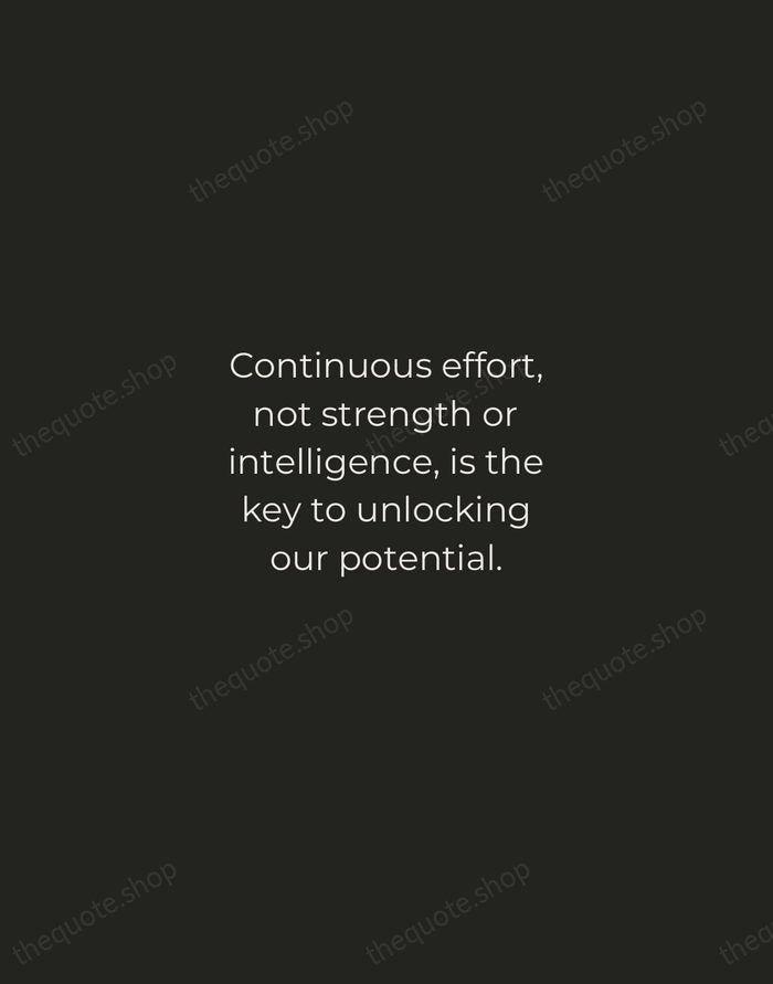 Continuous effort, not strength or intelligence, is the key to unlocking our… — Winston Churchill — Tracked Caps Unsigned