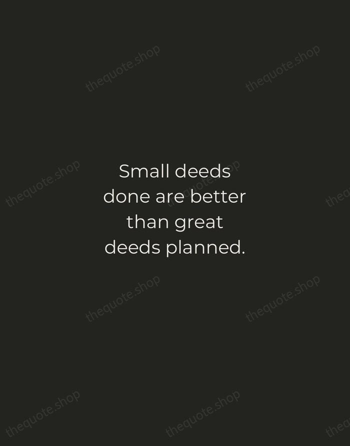 Small deeds done are better than great deeds planned. — Peter Marshall — Tracked Caps Unsigned