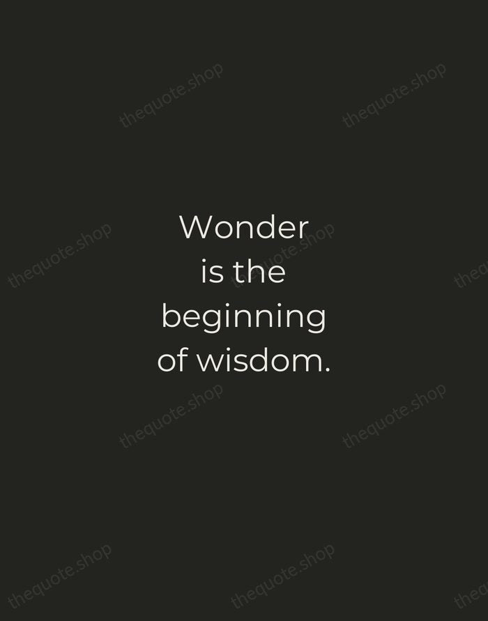 Wonder is the beginning of wisdom. — Socrates — Tracked Caps Unsigned