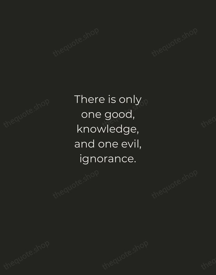 There is only one good, knowledge, and one evil, ignorance. — Socrates — Tracked Caps Unsigned