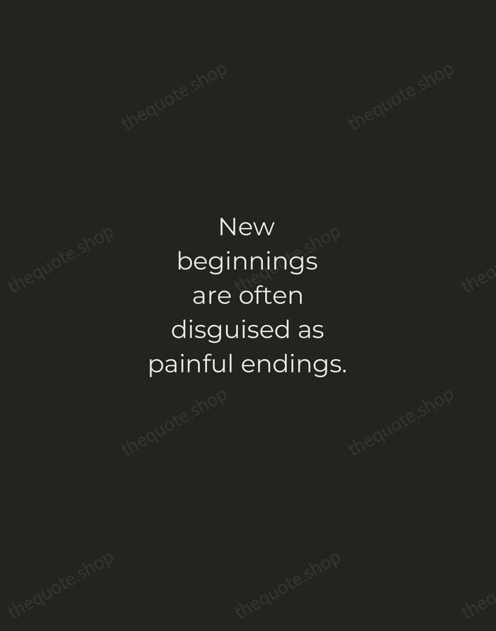 New beginnings are often disguised as painful endings. — Lao Tzu — Tracked Caps Unsigned