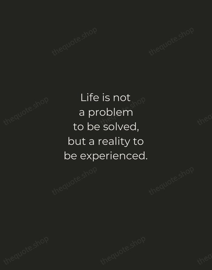 Life is not a problem to be solved, but a reality to… — Soren Kierkegaard — Tracked Caps Unsigned