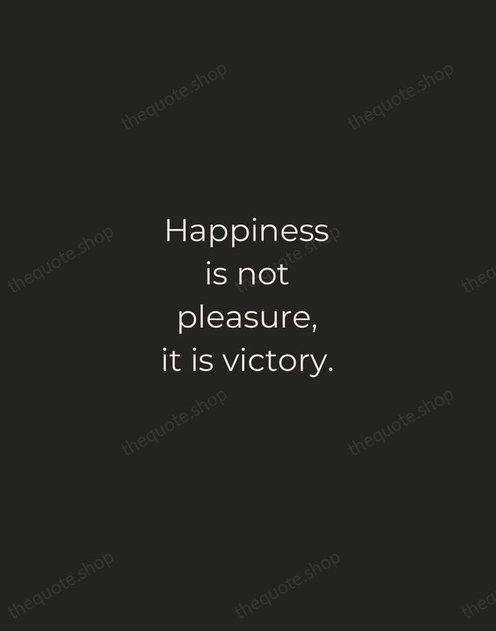 Happiness is not pleasure, it is victory. — Zig Ziglar — Tracked Caps Unsigned