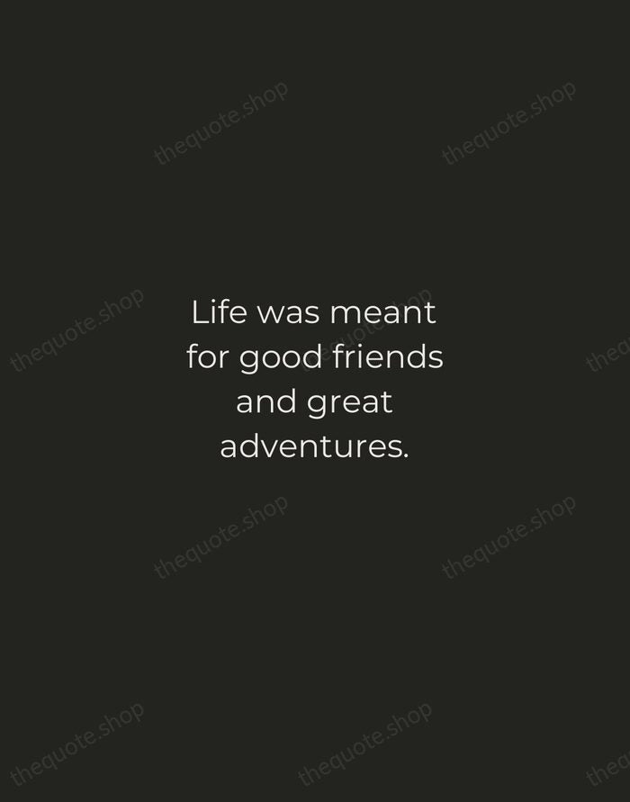 Life was meant for good friends and great adventures. — Traditional Saying — Tracked Caps Unsigned