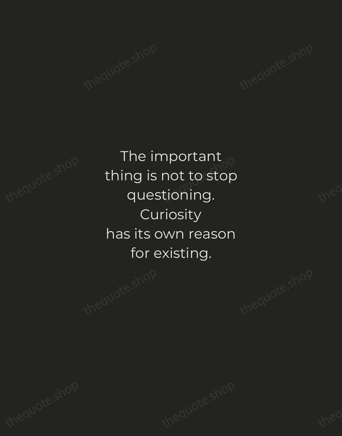 The important thing is not to stop questioning. Curiosity has its own… — Albert Einstein — Tracked Caps Unsigned