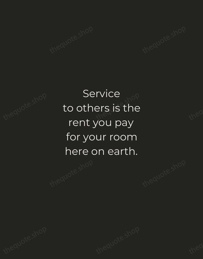 Service to others is the rent you pay for your room here… — Muhammad Ali — Tracked Caps Unsigned
