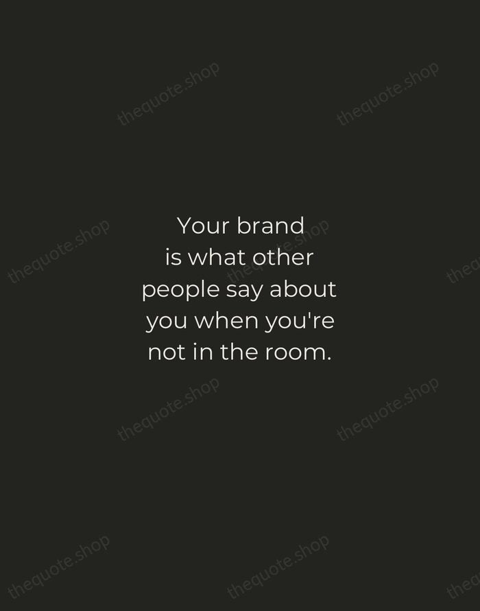Your brand is what other people say about you when you're not… — Jeff Bezos — Tracked Caps Unsigned