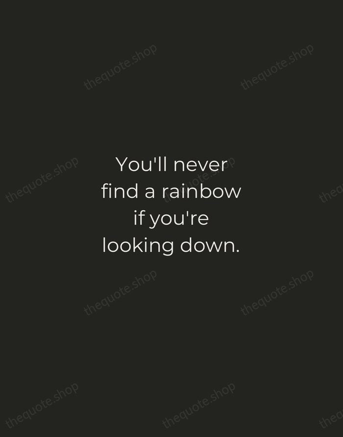 You'll never find a rainbow if you're looking down. — Charlie Chaplin — Tracked Caps Unsigned