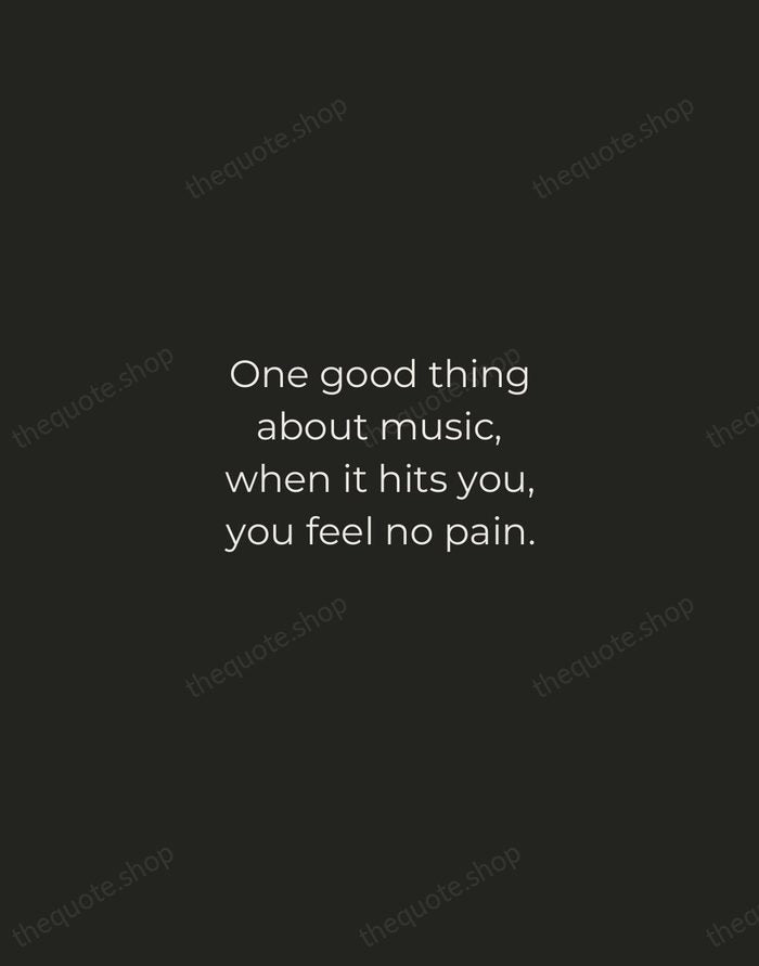 One good thing about music, when it hits you, you feel no… — Bob Marley — Tracked Caps Unsigned