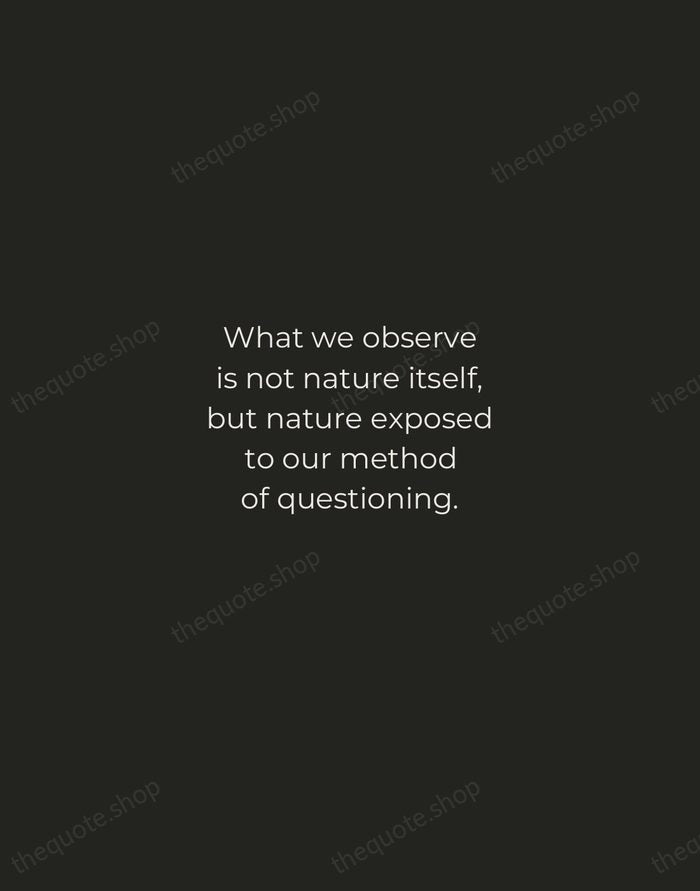 What we observe is not nature itself, but nature exposed to our… — Werner Heisenberg — Tracked Caps Unsigned