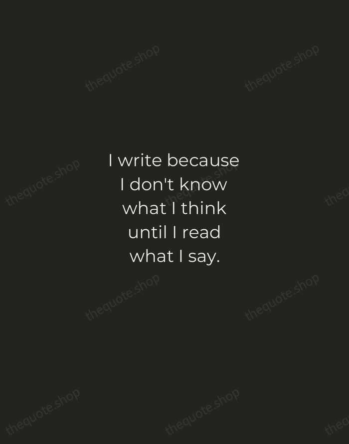 I write because I don't know what I think until I read… — Flannery O'Connor — Tracked Caps Unsigned