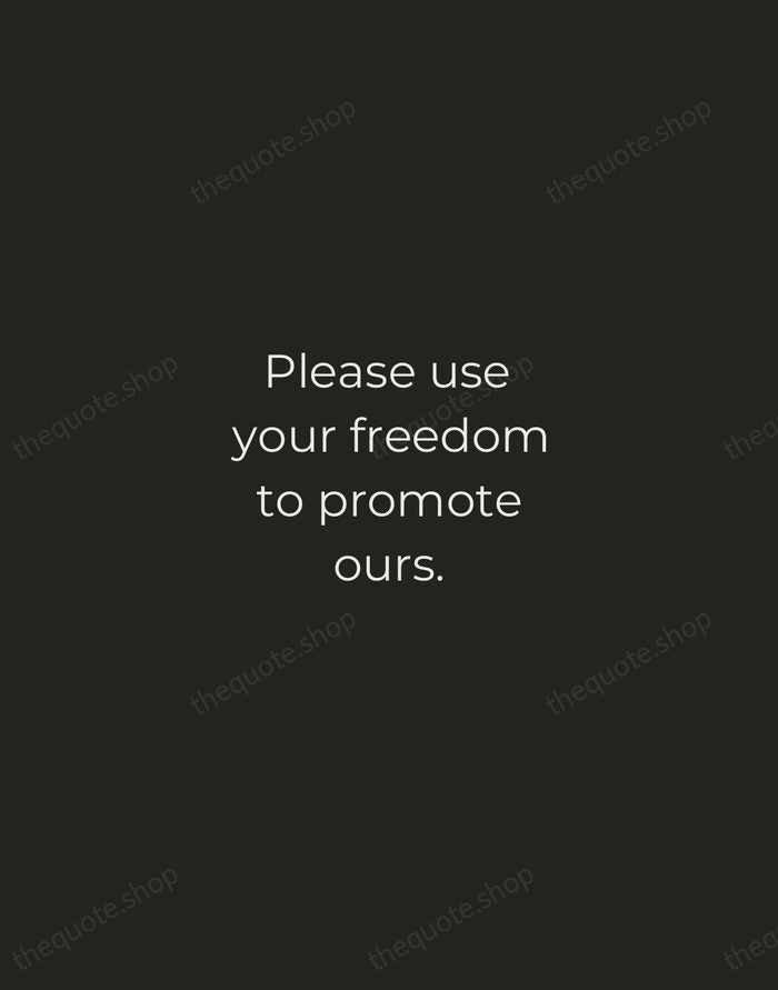 Please use your freedom to promote ours. — Aung San Suu Kyi — Tracked Caps Unsigned