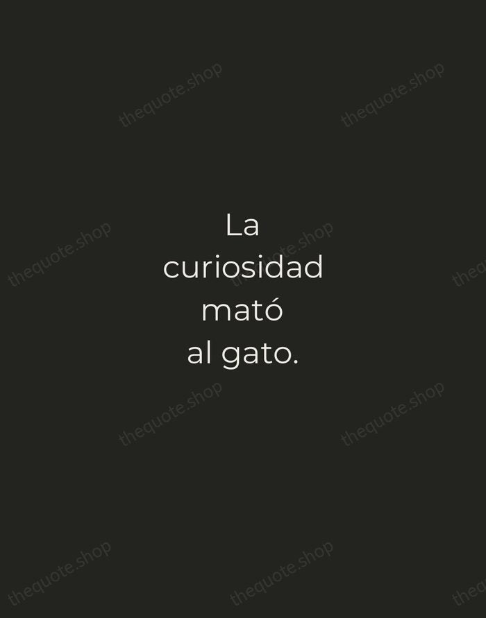 La curiosidad mató al gato. — Spanish Proverb — Tracked Caps Unsigned