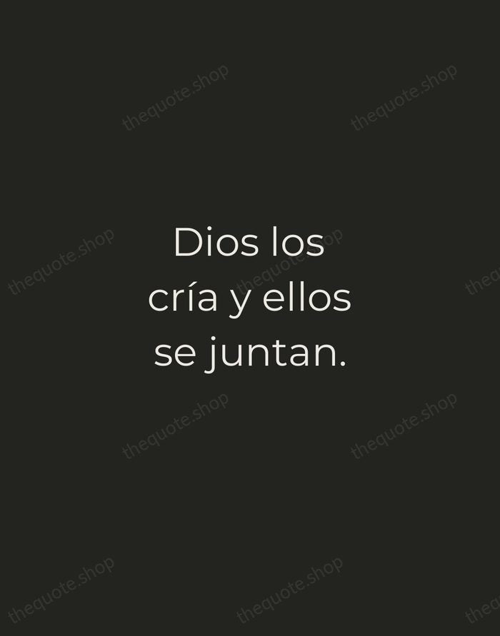 Dios los cría y ellos se juntan. — Spanish Proverb — Tracked Caps Unsigned