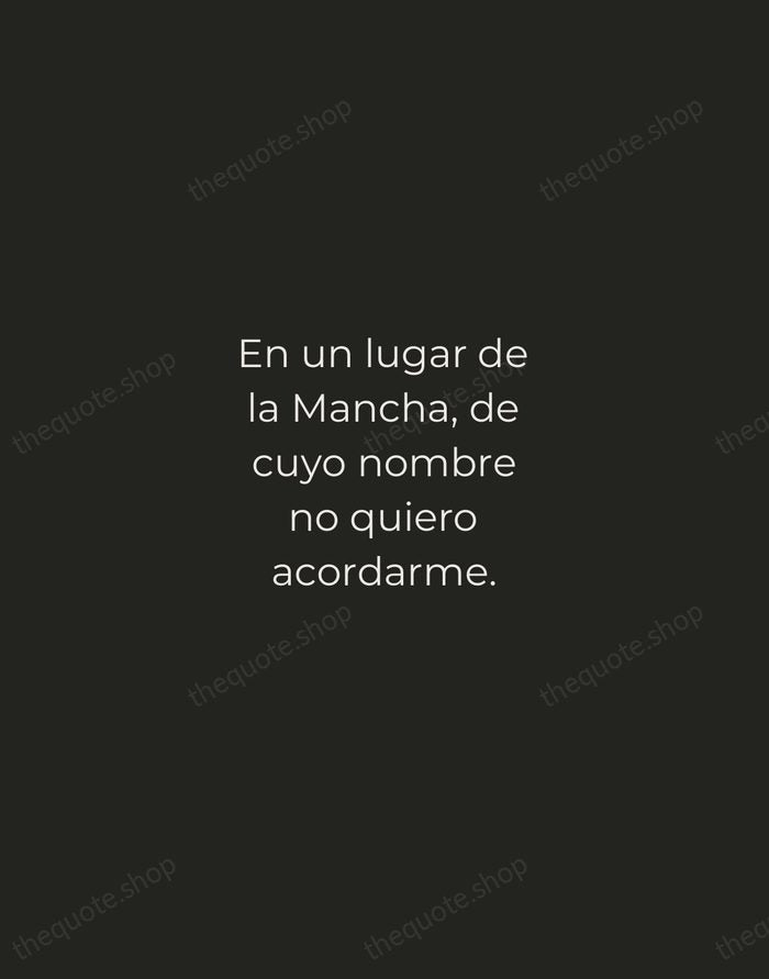 En un lugar de la Mancha, de cuyo nombre no quiero acordarme. — Miguel de Cervantes — Tracked Caps Unsigned