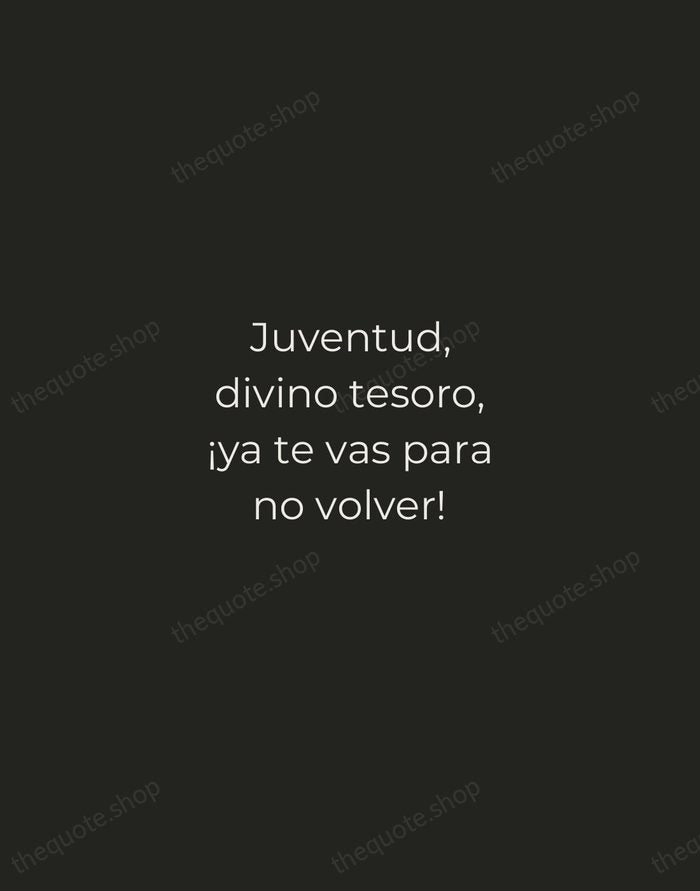 Juventud, divino tesoro, ¡ya te vas para no volver! — Rubén Darío — Tracked Caps Unsigned