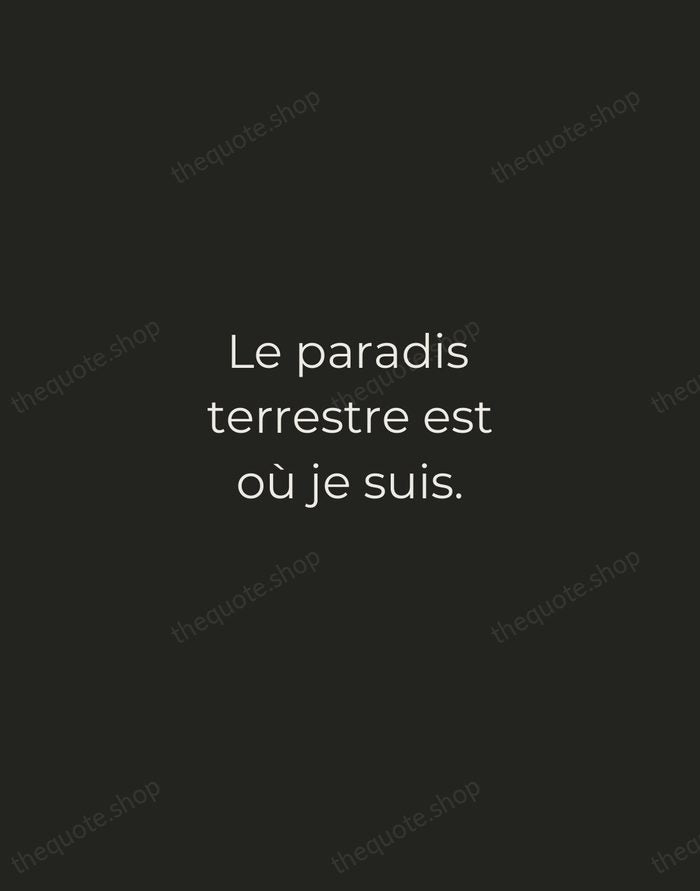 Le paradis terrestre est où je suis. — Voltaire — Tracked Caps Unsigned