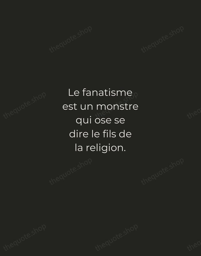 Le fanatisme est un monstre qui ose se dire le fils de… — Voltaire — Tracked Caps Unsigned