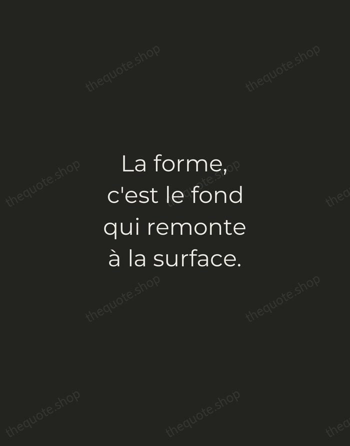 La forme, c'est le fond qui remonte à la surface. — Victor Hugo — Tracked Caps Unsigned