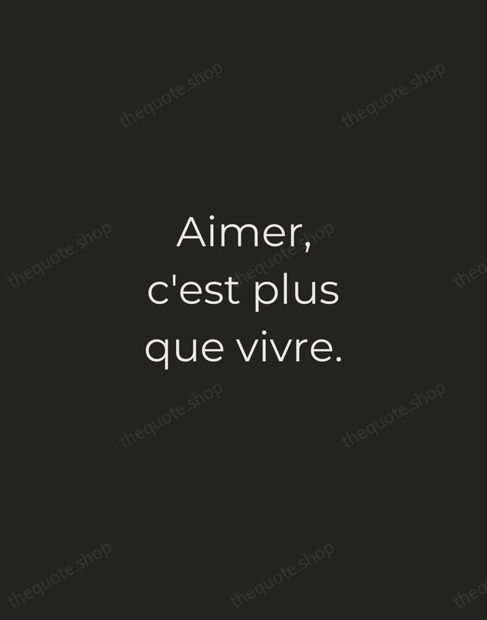 Aimer, c'est plus que vivre. — Victor Hugo — Tracked Caps Unsigned