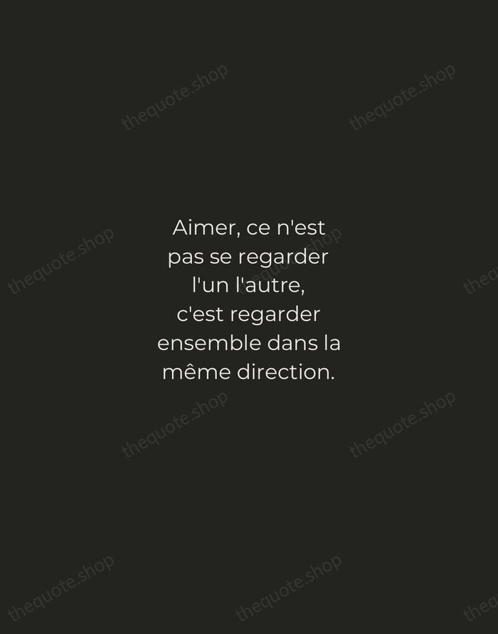 Aimer, ce n'est pas se regarder l'un l'autre, c'est regarder ensemble dans… — Antoine de Saint-Exupéry — Tracked Caps Unsigned