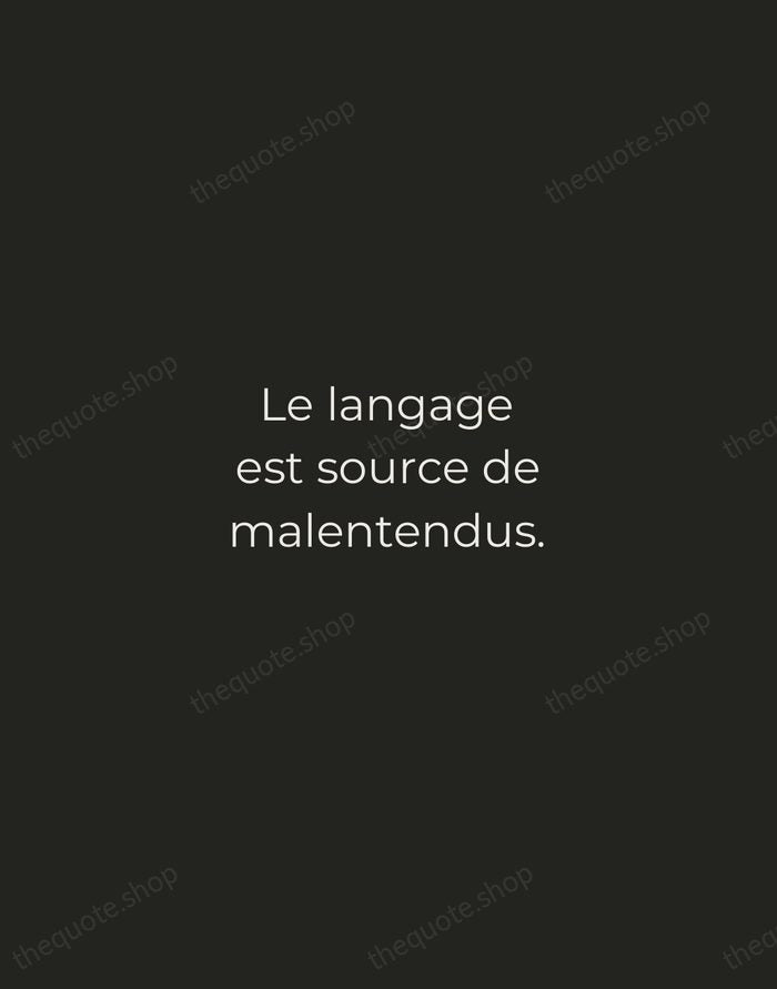 Le langage est source de malentendus. — Antoine de Saint-Exupéry — Tracked Caps Unsigned