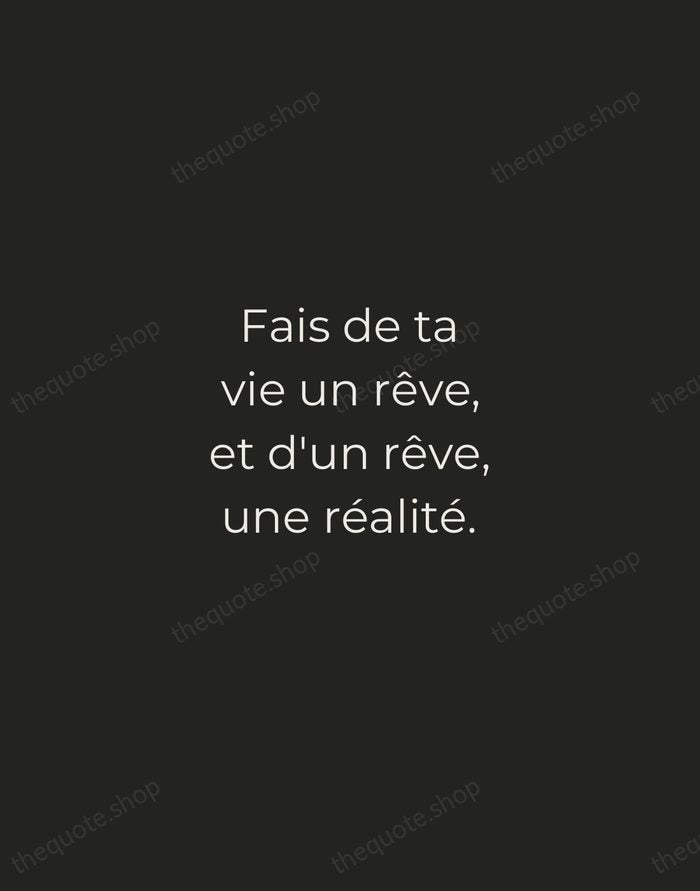 Fais de ta vie un rêve, et d'un rêve, une réalité. — Antoine de Saint-Exupéry — Tracked Caps Unsigned