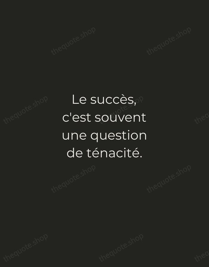 Le succès, c'est souvent une question de ténacité. — Coco Chanel — Tracked Caps Unsigned