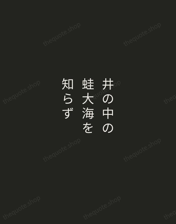 井の中の蛙大海を知らず — Japanese Proverb — Tracked Caps Unsigned