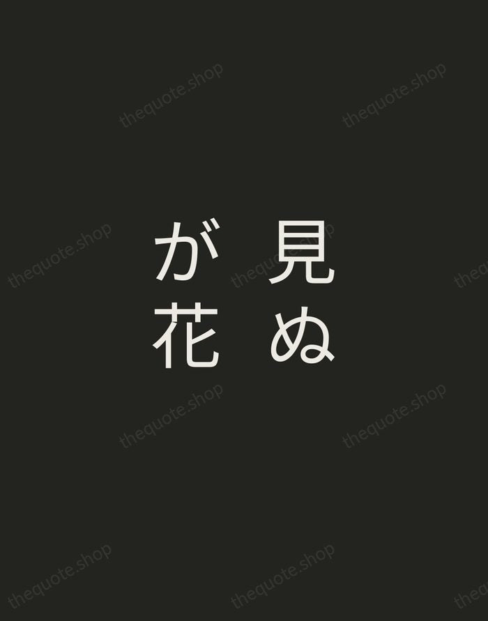 見ぬが花 — Japanese Proverb — Tracked Caps Unsigned