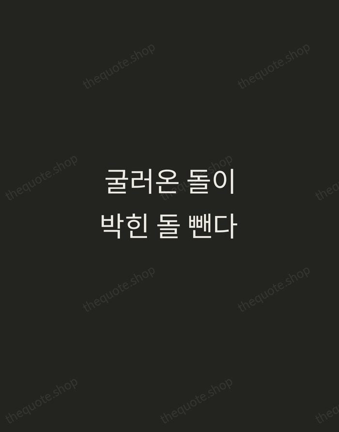 굴러온 돌이 박힌 돌 뺀다 — Korean Proverb — Tracked Caps Unsigned