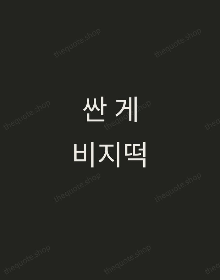 싼 게 비지떡 — Korean Proverb — Tracked Caps Unsigned