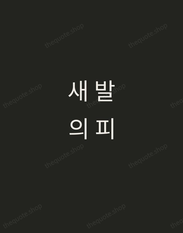 새 발의 피 — Korean Proverb — Tracked Caps Unsigned