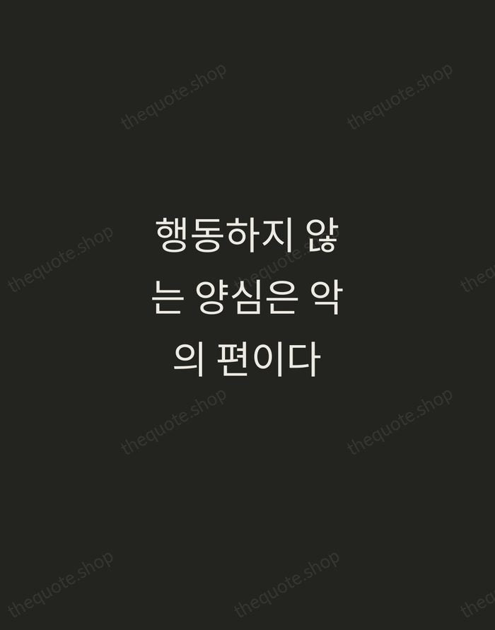 행동하지 않는 양심은 악의 편이다 — Kim Dae-jung — Tracked Caps Unsigned