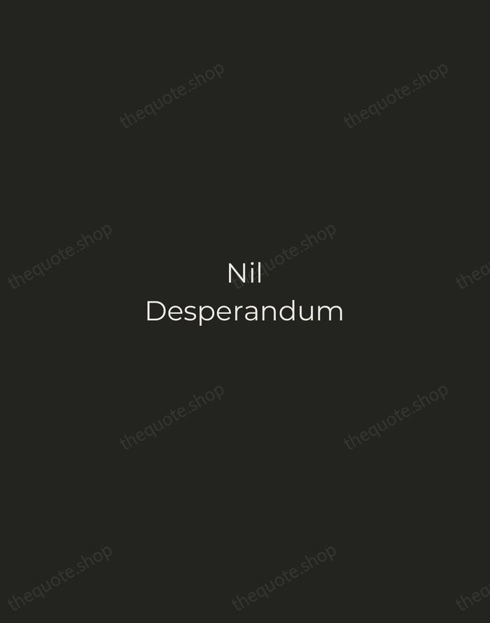 Nil Desperandum — Horace — Tracked Caps Unsigned