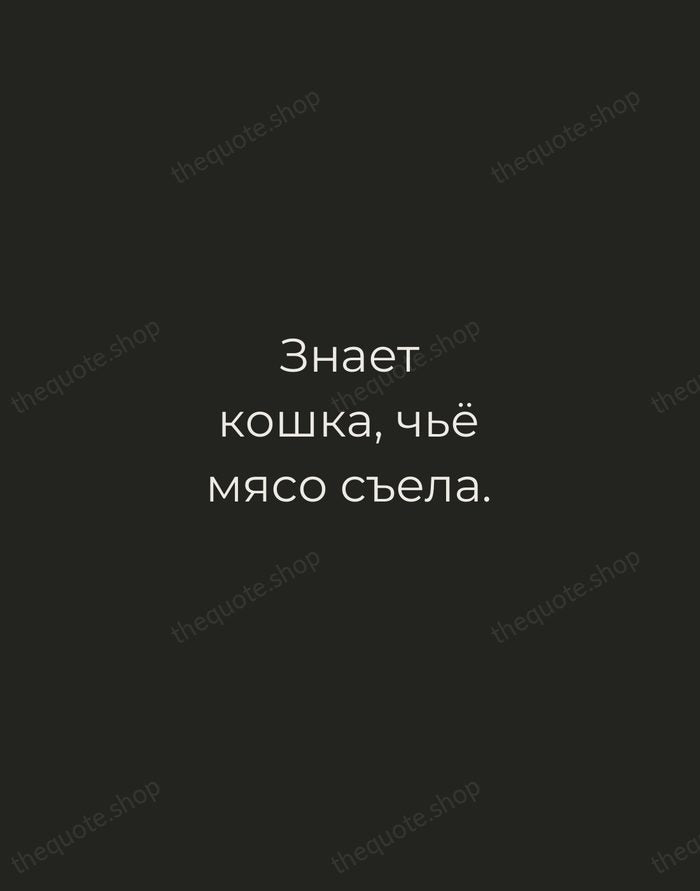 Знает кошка, чьё мясо съела. — Russian Proverb — Tracked Caps Unsigned