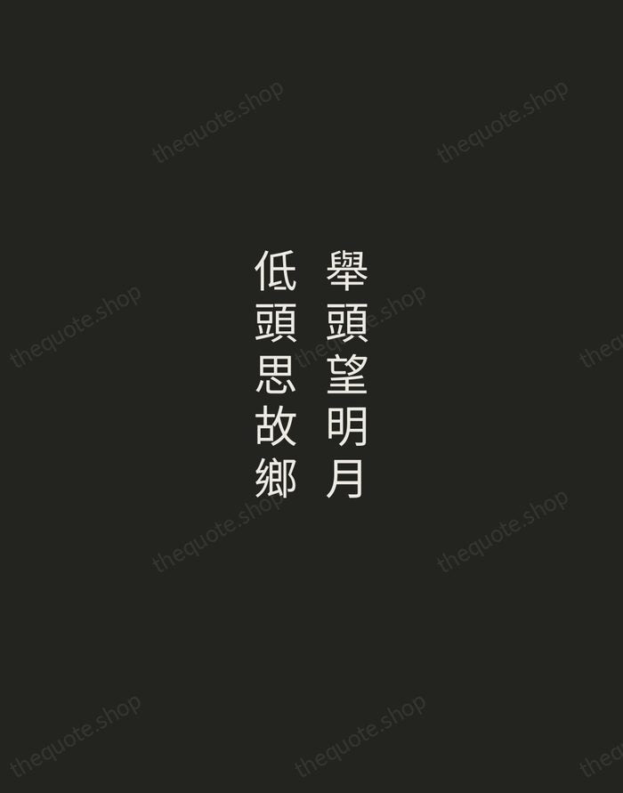 舉頭望明月,低頭思故鄉 — Li Bai — Tracked Caps Unsigned