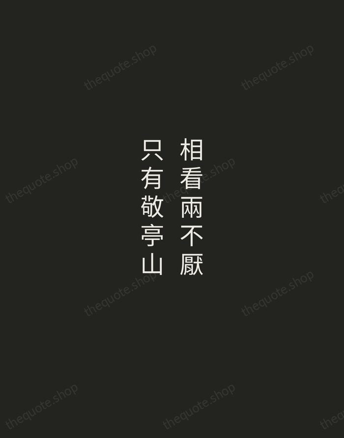 相看兩不厭,只有敬亭山 — Li Bai — Tracked Caps Unsigned