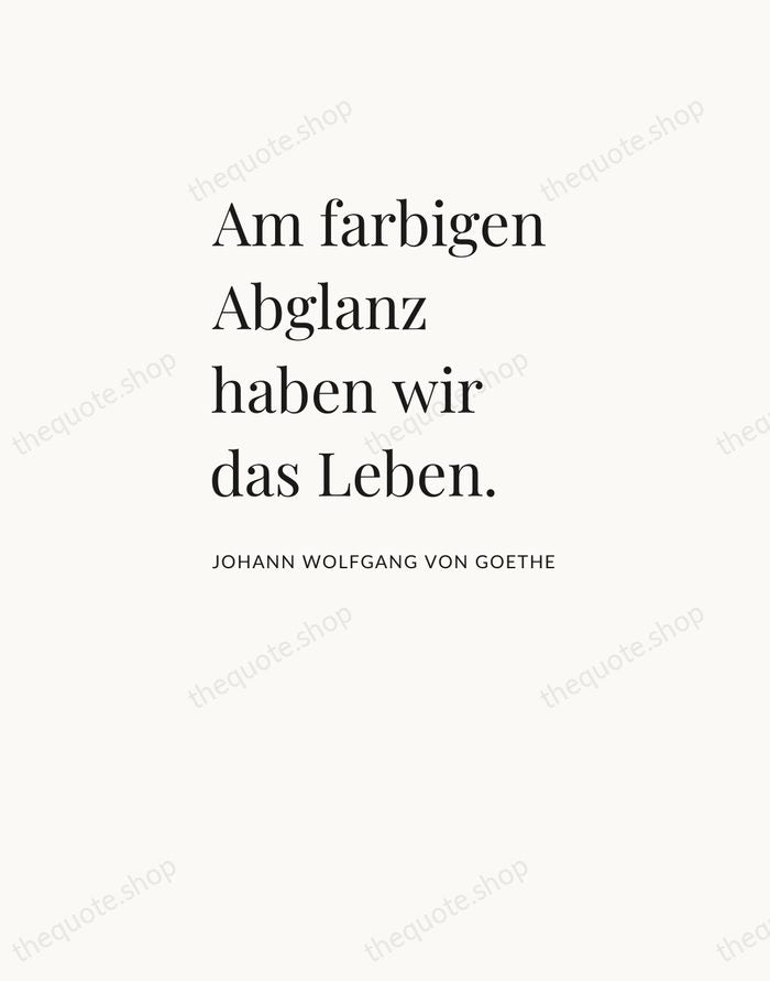 Am farbigen Abglanz haben wir das Leben. — Johann Wolfgang von Goethe — Asymmetric Left