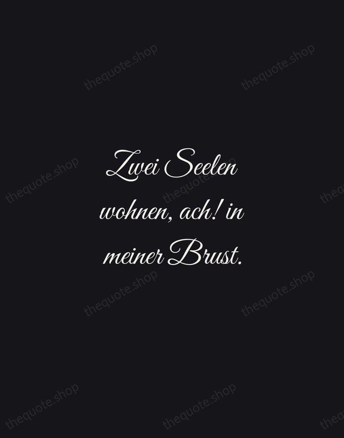 Zwei Seelen wohnen, ach! in meiner Brust. — Johann Wolfgang von Goethe — Night Script