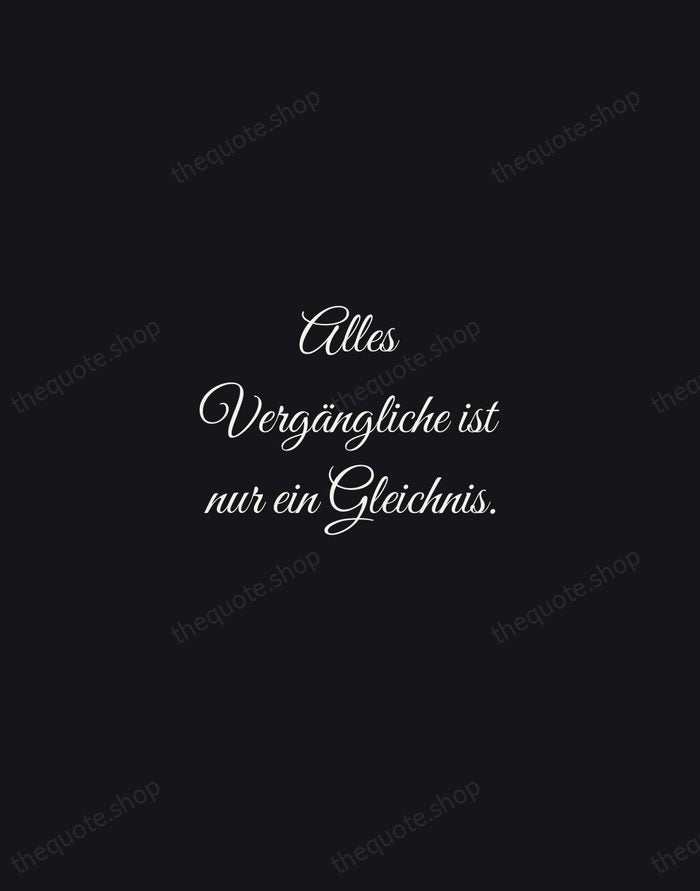 Alles Vergängliche ist nur ein Gleichnis. — Johann Wolfgang von Goethe — Night Script